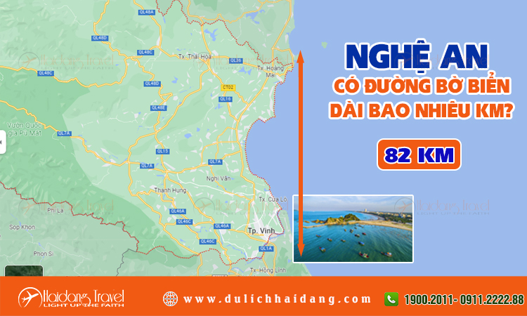 Tỉnh Nghệ An có đường bờ biển dài bao nhiêu km?
